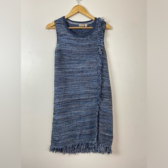 ANTHROPOLOGIE X HOLDING HORSES KNIT FRINGE BOHEMIAN MINI TANK DRESS - Picture 2 of 6